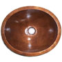 Mexican Copper Hammered Sinks -- s6006 Oval Vessel Plain